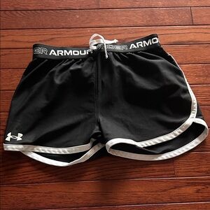 Under Armour Black Shorts with White Trim and Logo